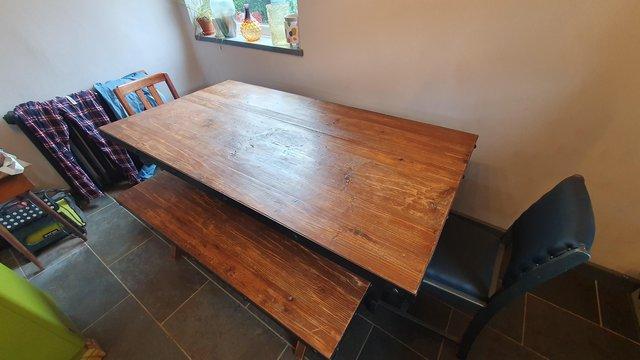 Image 2 of Solid Wood Table and Benches