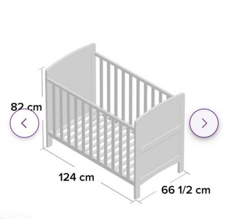 Image 2 of OBaby Grace Mini cot bed grey
