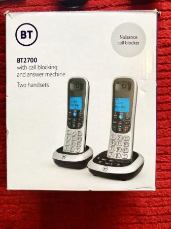 Image 1 of BT 2700 cordless home phones - pair as new X 2