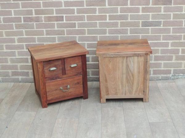 Image 12 of Pair of Indian Rosewood Bedside Tables (UK Delivery)