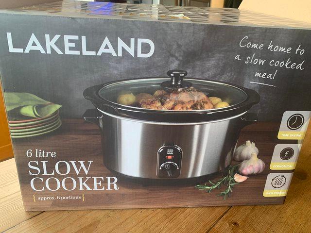 Preview of the first image of 6L Lakeland slow cooker, never been used.