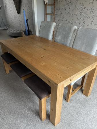 Image 3 of Barker and Stonehouse dining table with chairs and bench