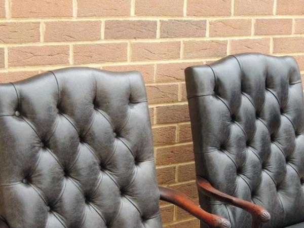 Image 7 of Pair of Antique Chesterfield Library Chairs (UK Delivery)