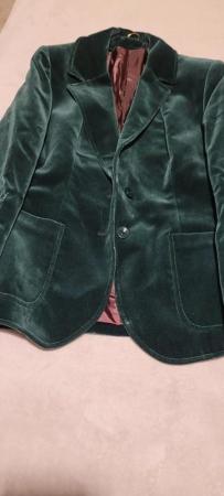 Image 3 of Elida Emerald Green Velour Blazer