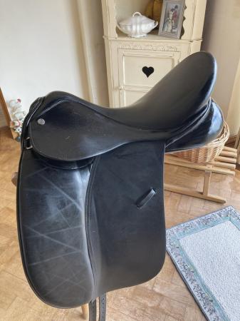 Image 1 of GFS 17” black dressage saddle