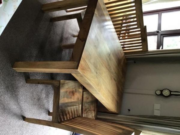 Image 1 of Mango wood dining table and 4 chairs