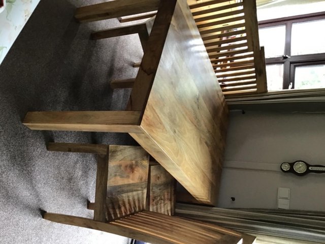 Preview of the first image of Mango wood dining table and 4 chairs.