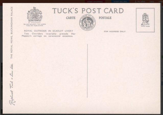 Image 2 of Vintage Tuck's PC - Royal Outrider In Scarlet Livery