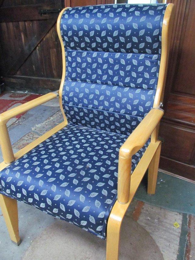 Preview of the first image of High back, high seat armchair.   Lovely condition..