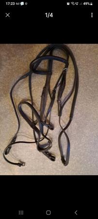 Image 1 of 1 Black leather padded bridles