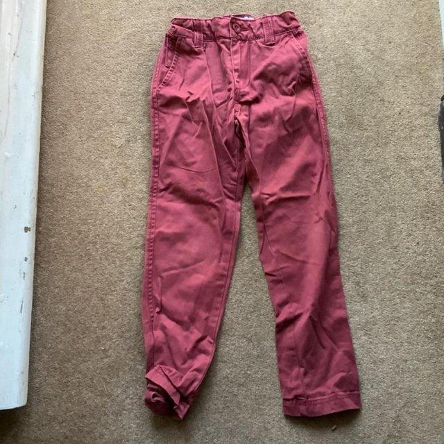 Preview of the first image of Details Fatface trousers  Maroon.