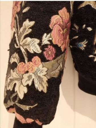 Image 1 of Womens Miss Guided Black Floral Bomber Jacket Size 4