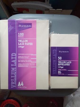 Image 1 of Ryman Vellum Laid Paper and matching envelopes