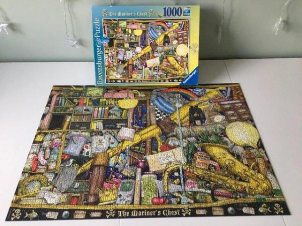 Image 1 of Ravensburger 1000 piece jigsaw titled The Mariners Chest.