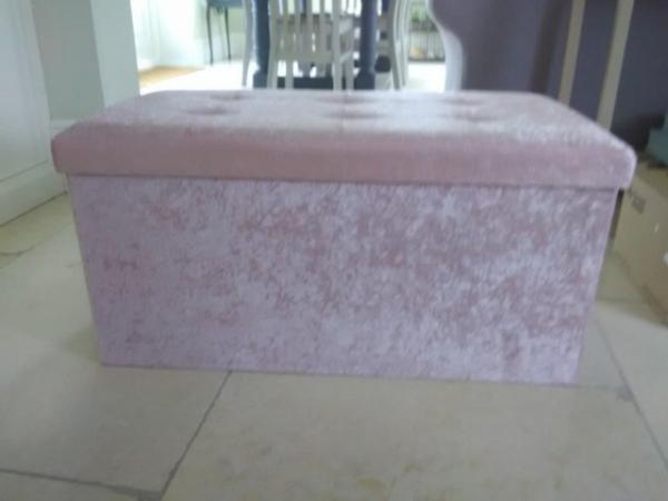 Image 1 of ottoman pink crushed velvet