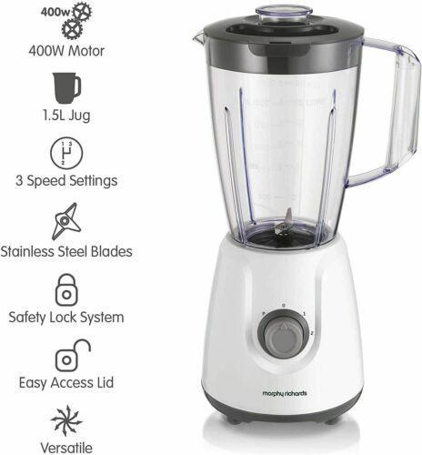 Preview of the first image of MORPHY RICHARDS TABLE BLENDER-1.5L-WHITE-400W MOTOR-NEW.