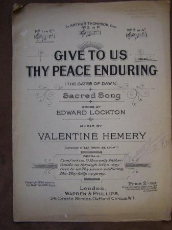Image 1 of Give to us thy peace enduring - Lockton / Hemery