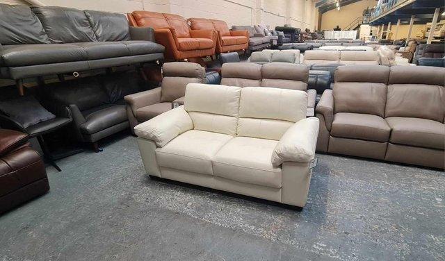 Image 7 of Ex-display Turin light cream leather 2 seater sofa