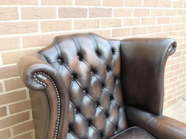 Image 6 of Queen Anne Golden Brown Armchair Chesterfield (UK Delivery)
