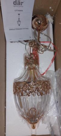 Image 1 of Pendant Ceiling light, Ottoman style Glass & French Gold
