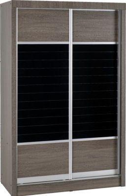 Preview of the first image of Lisbon 2 door sliding wardrobe in black wood.