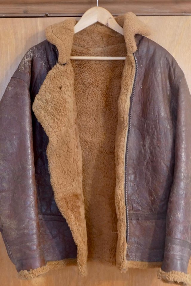 Preview of the first image of Vintage Leather Sheepskin Flying Jacket.