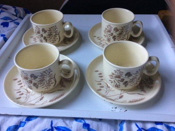 Image 2 of 4 x J & G Meakin Cups & Saucers ‘Windswept’ Design