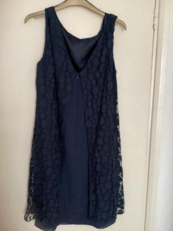 Image 2 of Jacques Vert Navy Lace Overlay Dress Size12 Used