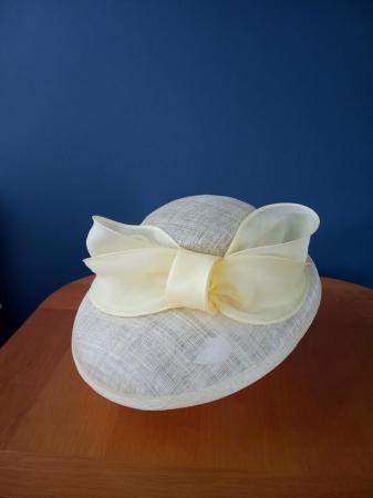 Image 2 of Whiteley Made in England Rhiannon Satin Bow Occasion Hat, Ye