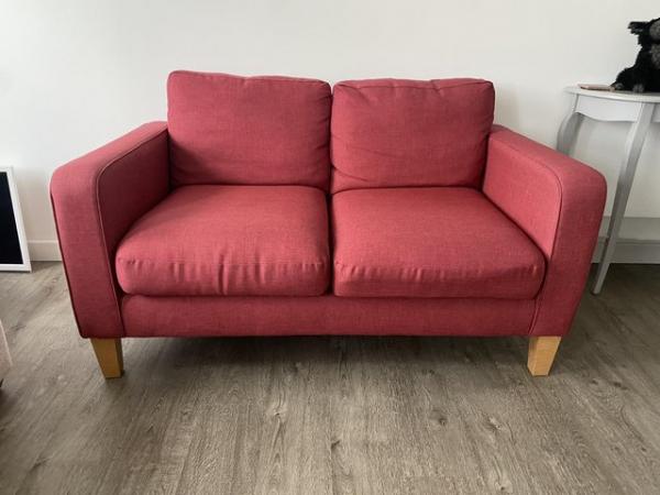 Image 2 of John Lewis red 2 seater sofa