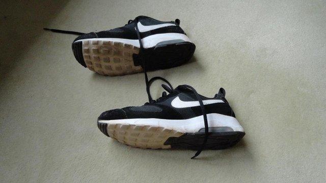 Image 3 of Nike Air sports shoes in black with suede leather panels