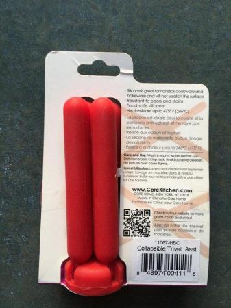 Image 2 of NEW red Core silicone collapsible trivet, original packaging