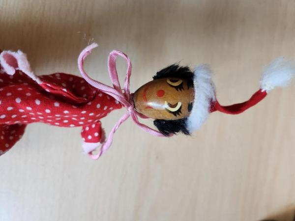 Image 1 of Vintage Peek a Boo Push Up Clown Puppet - Wooden Stick