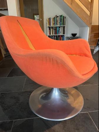 Image 2 of FREE Mid Century foam swivel chair re-upholstery project
