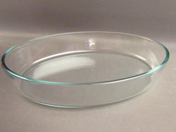 Image 1 of Unused Large Clear Oval Oven Pyrex France Cooking Roast Dish