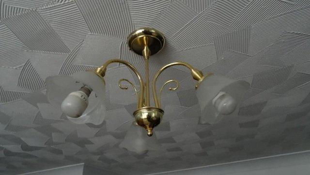 Image 3 of 3 Quality Ceiling Light fittings with white glass shades.