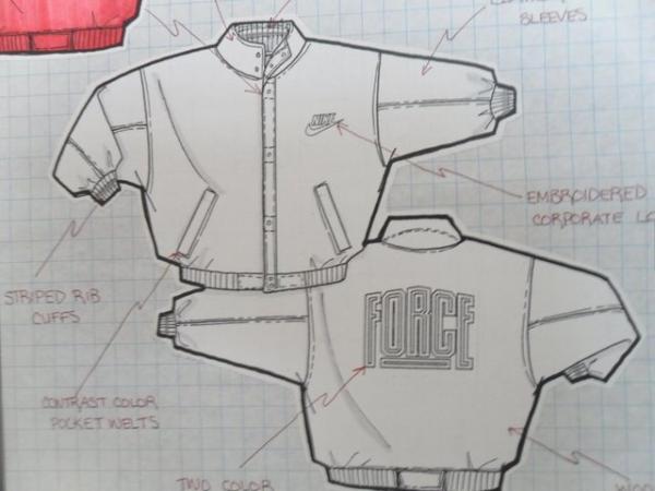 Image 19 of Sport apparel designs on boards ready to be manufactured.