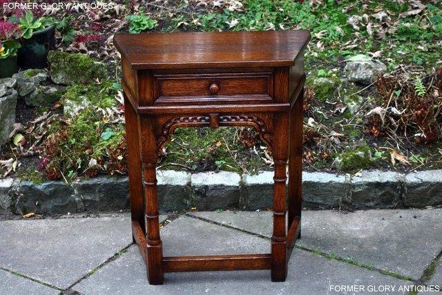 Image 1 of A TITCHMARSH AND GOODWIN OAK CANTED HALL TABLE LAMP STAND