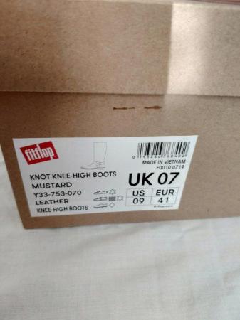 Image 3 of Ladies FitFlop size 7(UK) mustard "Knot" leather boots BNIB