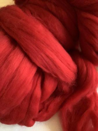 Image 2 of Red Merino Wool Tops, 1 kilo, For Creative Projects.