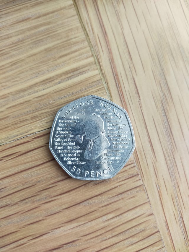 Preview of the first image of 2019 Sherlock Holmes 50p Coin.