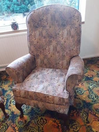 Image 1 of Vintage High Back Fireside Chairs