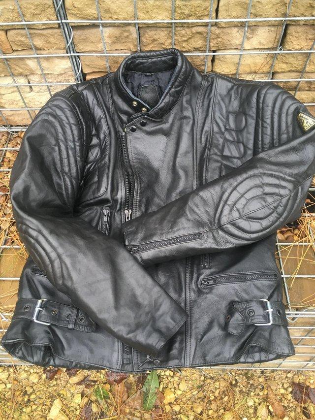 Preview of the first image of Akito leather mens motorcycle jacket size 48.