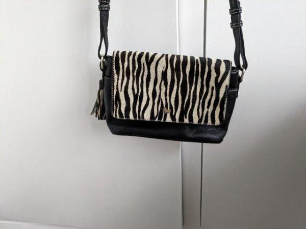 Image 2 of Radley Black Leather/Zebra print shoulder bag