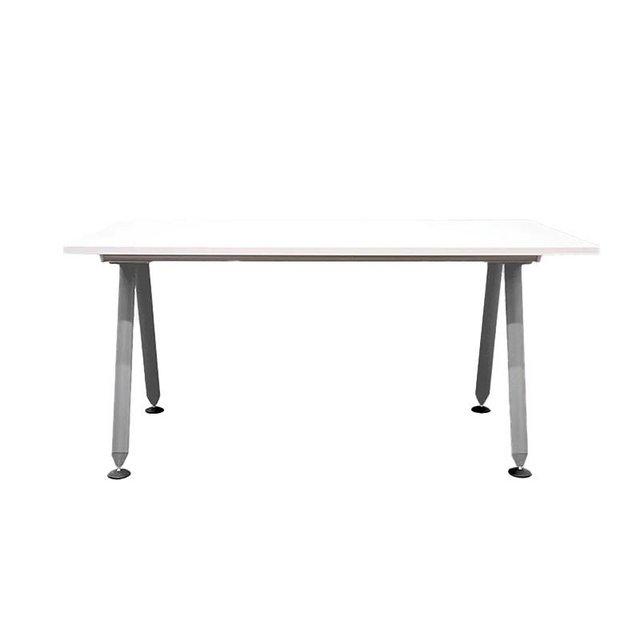 Preview of the first image of Herman Miller: Abak Oval Leg Single Desk 1200x800mm - White.