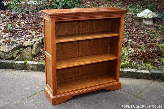 Image 2 of AN OLD CHARM VINTAGE OAK OPEN BOOKCASE CD DVD CABINET STAND