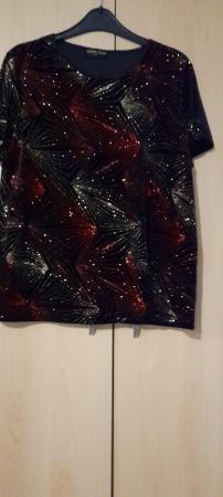Image 1 of New red blackgold glitter top
