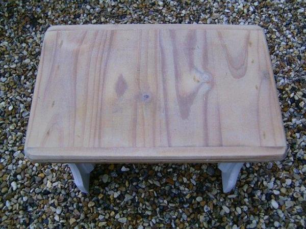 Image 1 of Wooden pine heart stool with natural top