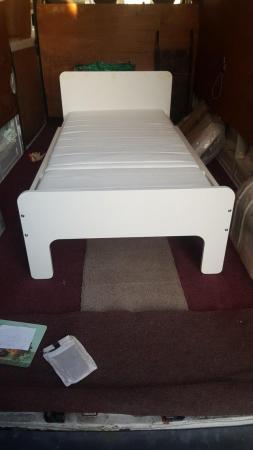 Image 1 of IKEA SLÄKT Ext bed frame with slatted bed base,white, 80x200