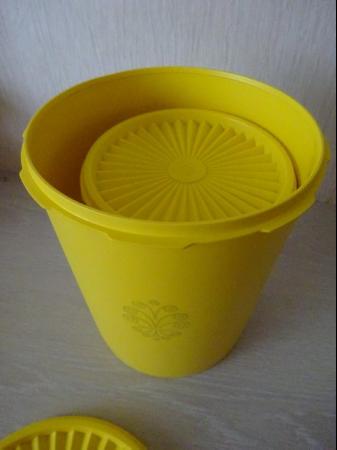 Image 6 of FOUR YELLOW TUPPERWARE STORAGE CONTAINERS-EXCELLENT